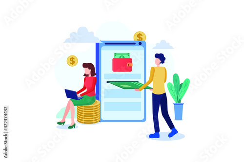 Cryptocurrency Wallet Vector Illustration concept. Flat illustration isolated on white background.