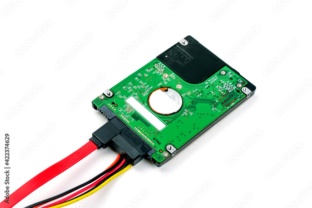 Hard disk sata cable on white background.
Hard disk sata cable on white background.