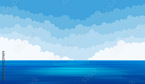 Sea landscape background vector design illustration 