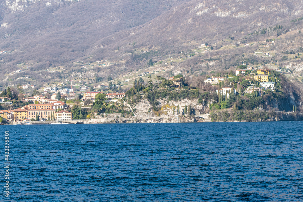 Landscape of Valmadrera on Lake Lecco
