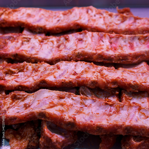 Pork ribs delicious meat fresher for a barbecue grill and