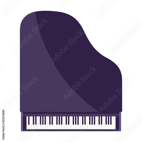 Illustration of grand piano. Musical instrument for concert poster.