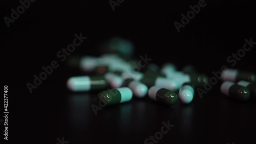 pills capsule with reflect red light