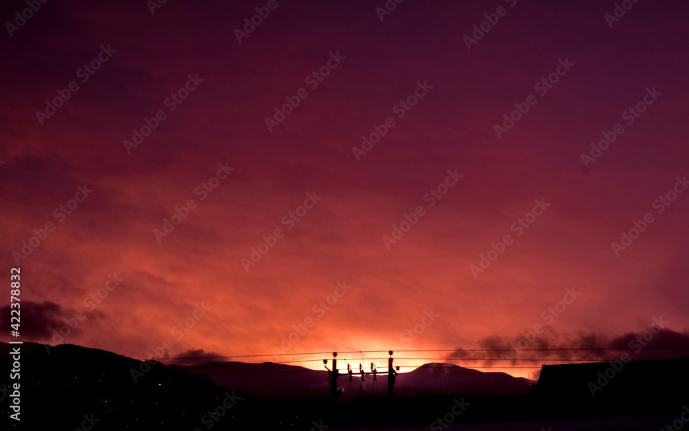Fototapeta premium sunset in the mountains