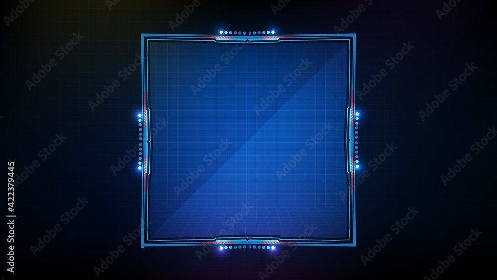 abstract futuristic background of blue glowing technology sci fi frame hud ui abstract futuristic background of blue glowing technology sci fi frame hud ui