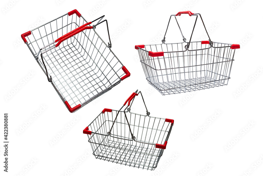 Empty shopping basket isolated on white background. Empty shopping basket isolated on white background.