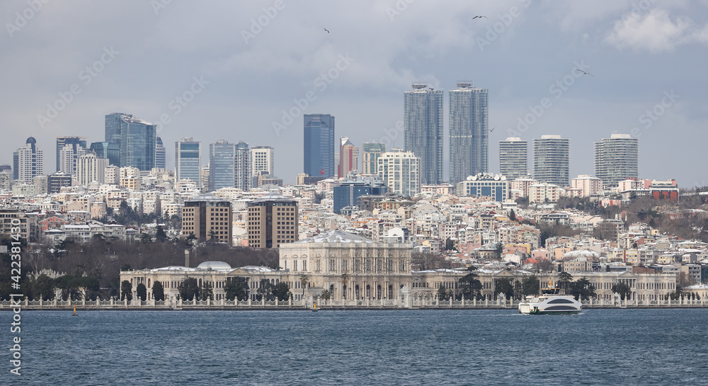 Bosphorus Strait and European side of Istanbul, Turkey