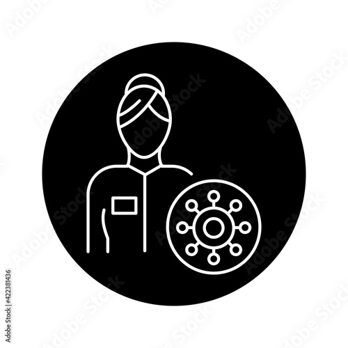 Virologist color line icon. Subject matter expert.