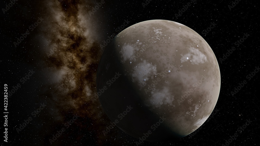 Obraz premium planet suitable for colonization, earth-like planet in far space, planets background 3d render