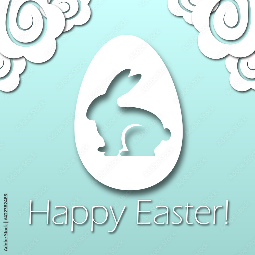 Obraz premium happy easter with egg and rabbit