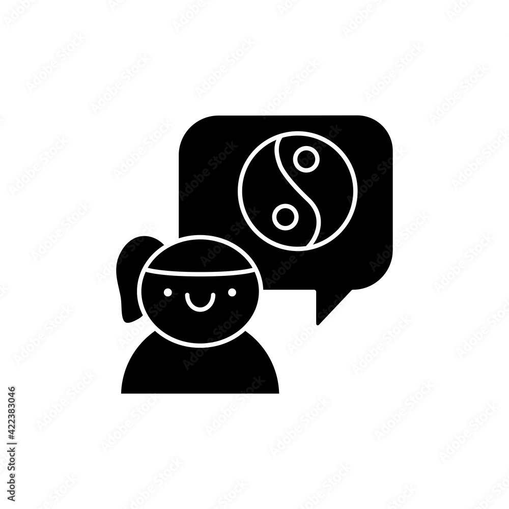 Naklejka premium Children's psychology color line icon. Pictogram for web page, mobile app, promo.