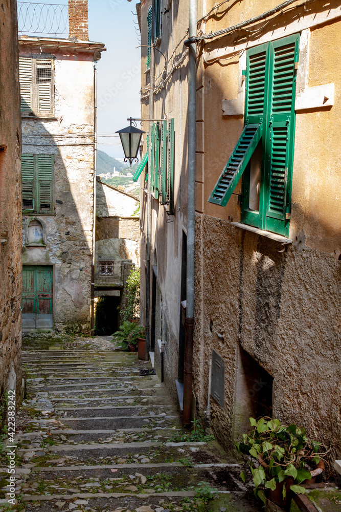 Fototapeta premium Traditional medieval villages of Italy are picturesque old flower streets.