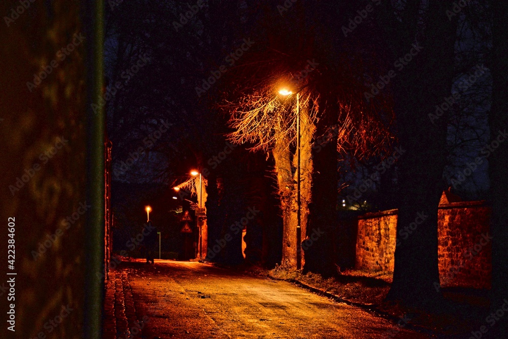 Gasse in Seligenstadt, nachts