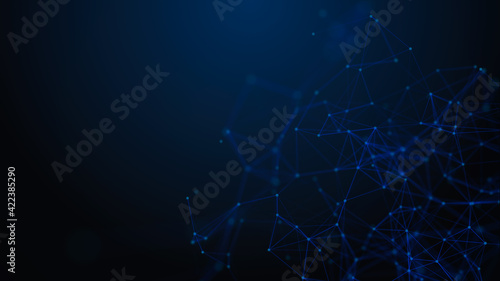 Technology background. Big data. Network connection dots and lines. Background. 3D rendering © Viktor