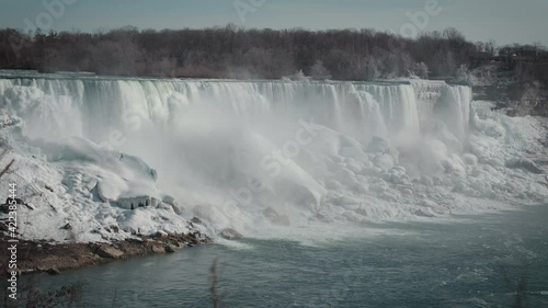 A side angle of the American Falls at Niagara Falls shot from the Canadian side on a Canon c200 in 12 bit RAW 60fps. This clip has been slowed down to 23.976 and converted to a 4K MP4 file. photo