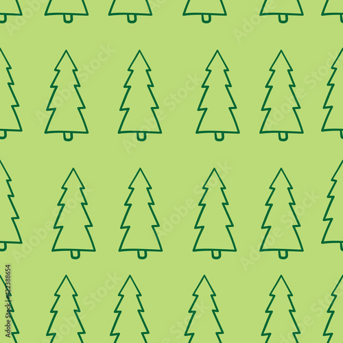 Spruce forest seamless pattern. Simple seamless Christmas tree background. For wrappers  fabrics  backdrops  children s rooms  etc.