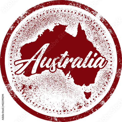 Vintage Australia Country Travel Rubber Stamp