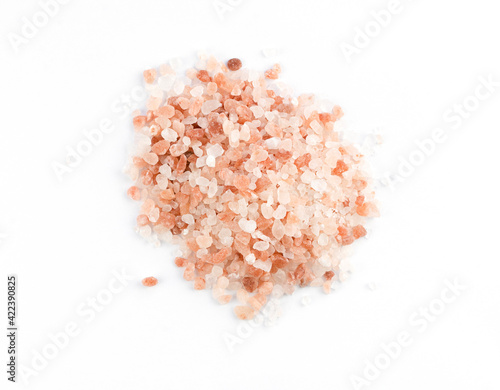 Himalayan salt isolated on white background , top view