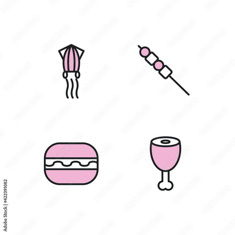 meat, fish poultry set icon, isolated meat, fish poultry set sign icon, vector illustration meat, fish poultry set icon, isolated meat, fish poultry set sign icon, vector illustration