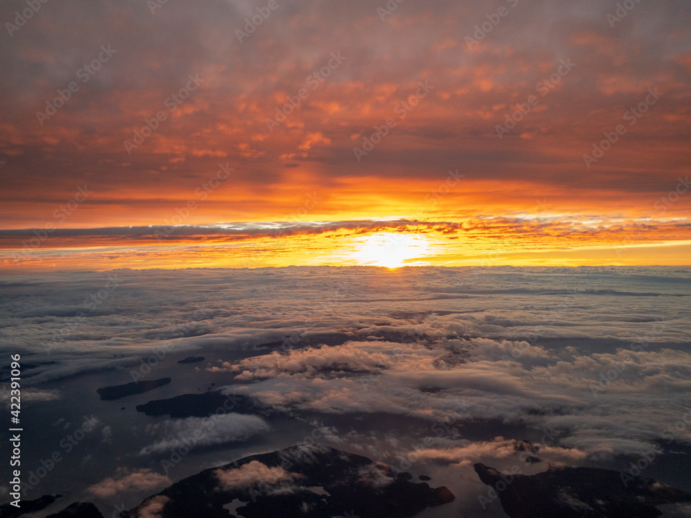 A Morning Sunrise At Altitude from an Airline
