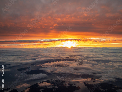 A Morning Sunrise At Altitude from an Airline