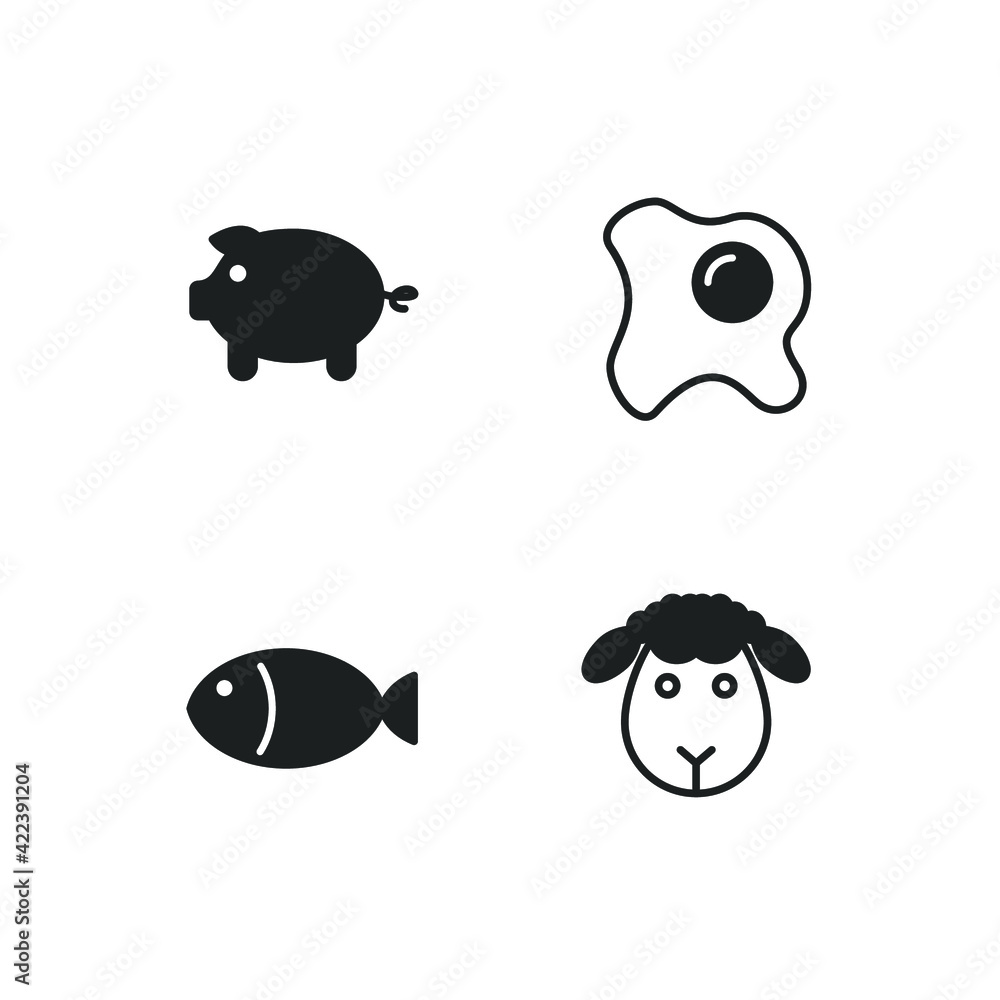 meat, fish poultry set icon, isolated meat, fish poultry set sign icon, vector illustration meat, fish poultry set icon, isolated meat, fish poultry set sign icon, vector illustration