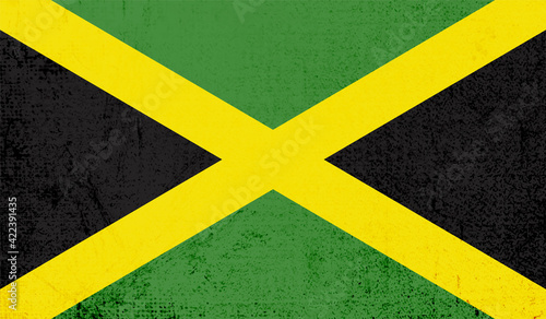 Grunge Jamaica flag. Jamaica flag with waving grunge texture.