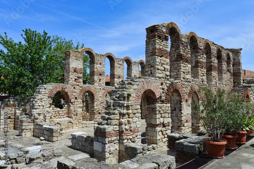 Ruins of the Church of Saint Sophia in the ancient city of  Nessebar