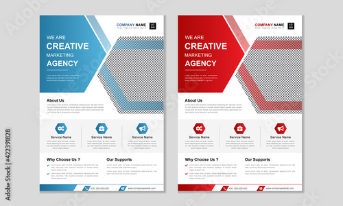 Creative corporate business agency flyer design template. Abstract minimal business vector flyer design