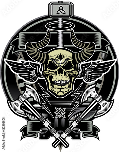 Thors Hammer & Skull