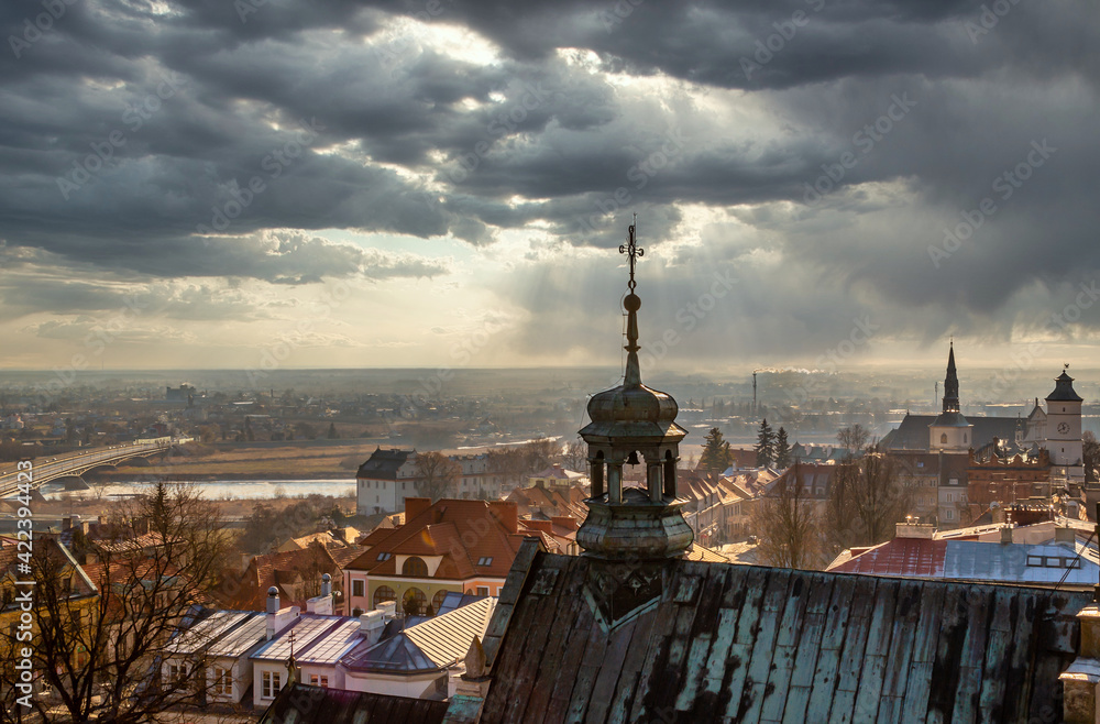 Panorama of the city of Sandomierz, Poland