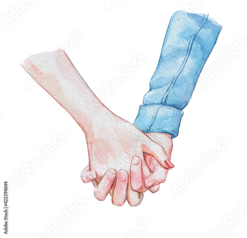 man and woman holding hands