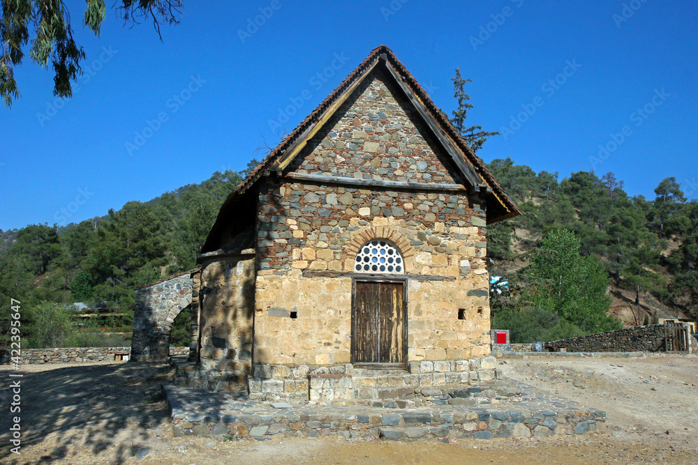 Panagia Forviotissa (Asinou) , a Christian church of the beginning of the 12th century in Nicosia, Cyprus . UNESCO World Heritage Site Panagia Forviotissa (Asinou) , a Christian church of the beginning of the 12th century in Nicosia, Cyprus . UNESCO World Heritage Site