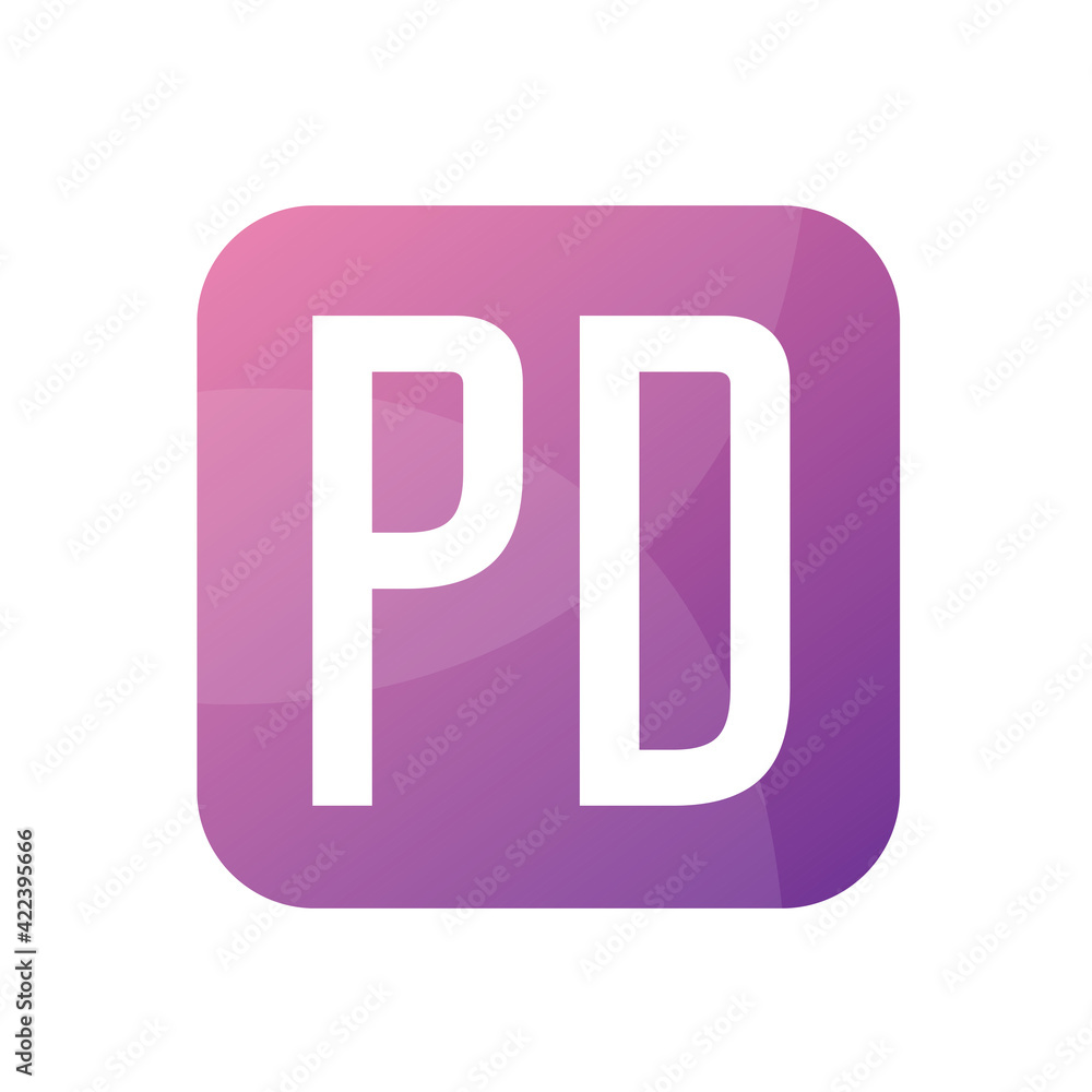 PD Letter Logo Design With Simple style
