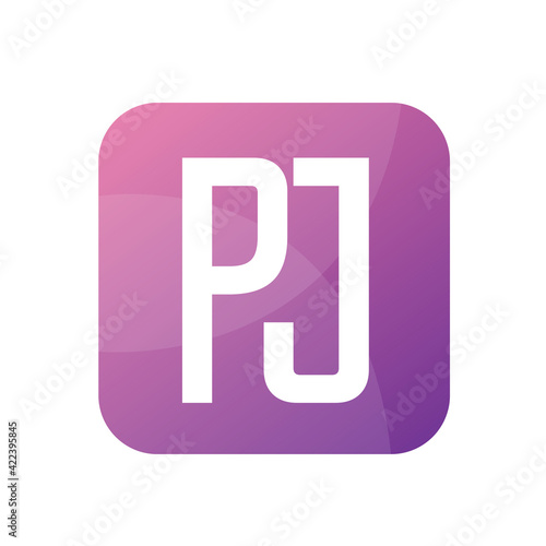 PJ Letter Logo Design With Simple style