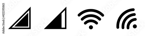 Set of wireless icons in modern. High quality black outline wifi symbols for web site design and mobile apps. Vector illustration.