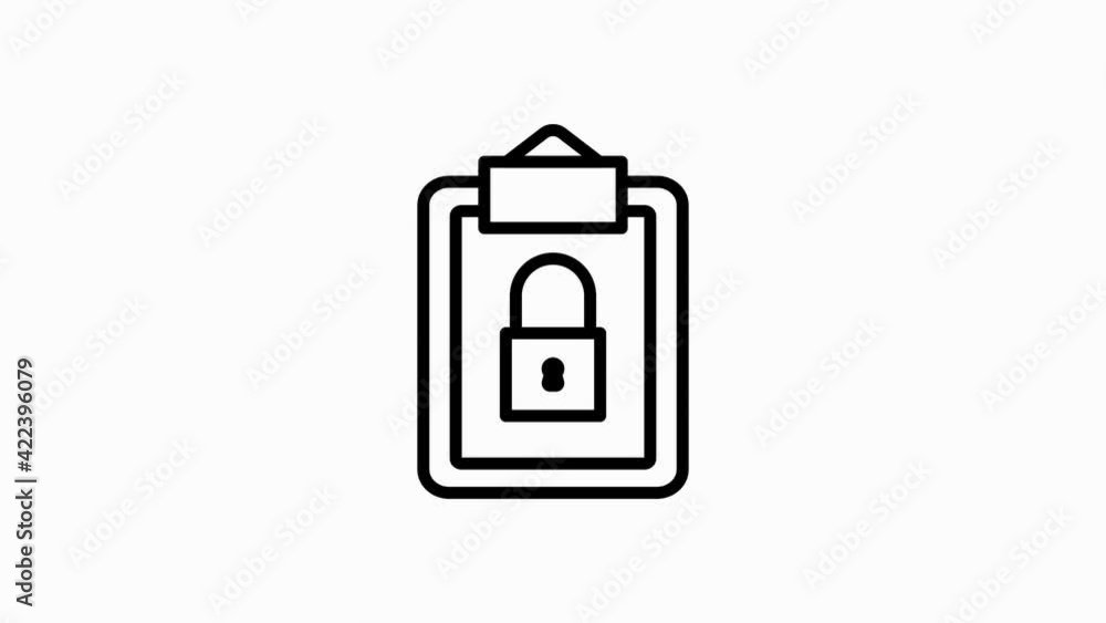 SECURITY line icon of for modern concepts, web and apps on white background. Motion graphic. SECURITY line icon of for modern concepts, web and apps on white background. Motion graphic.