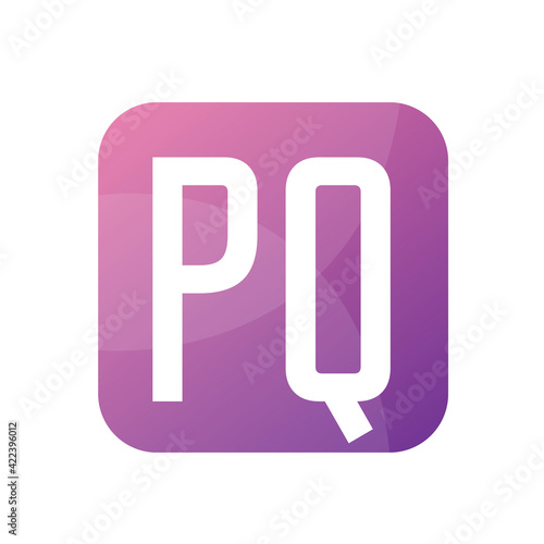 PQ Letter Logo Design With Simple style