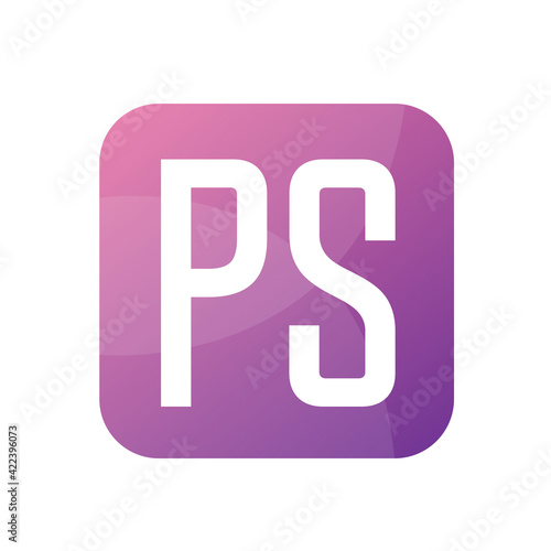 PS Letter Logo Design With Simple style