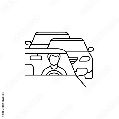 Driving color line icon. Pictogram for web page, mobile app