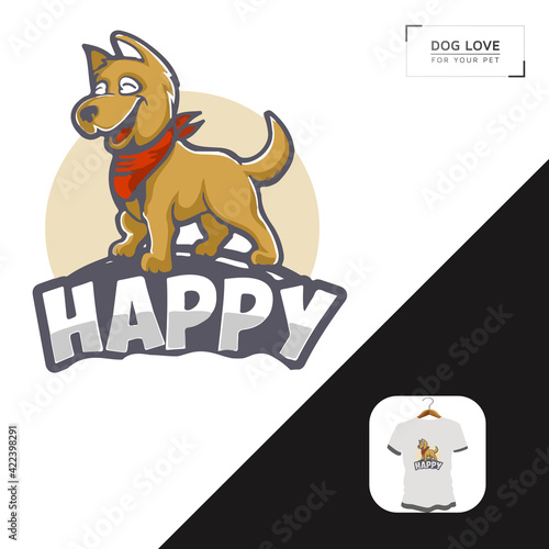 Dog Brand Launch happy dog t-shirt design.