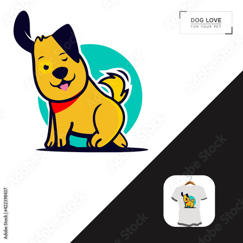 Dog Brand Launch happy dog t-shirt design.