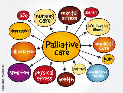 Palliative care mind map, health concept for presentations and reports photo