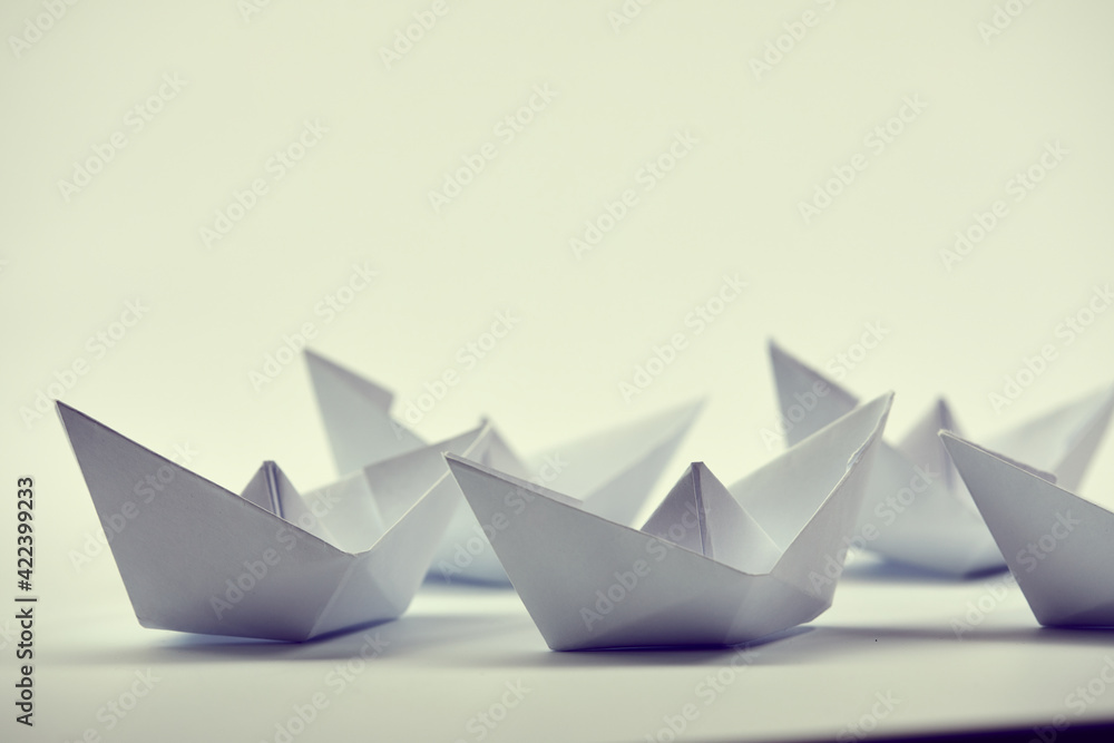 paper boats on the white paper boats on the white