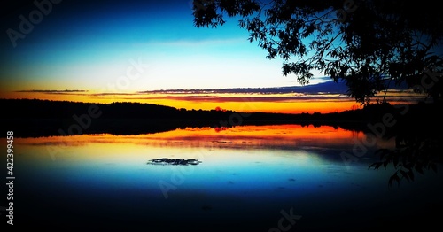 sunset over lake