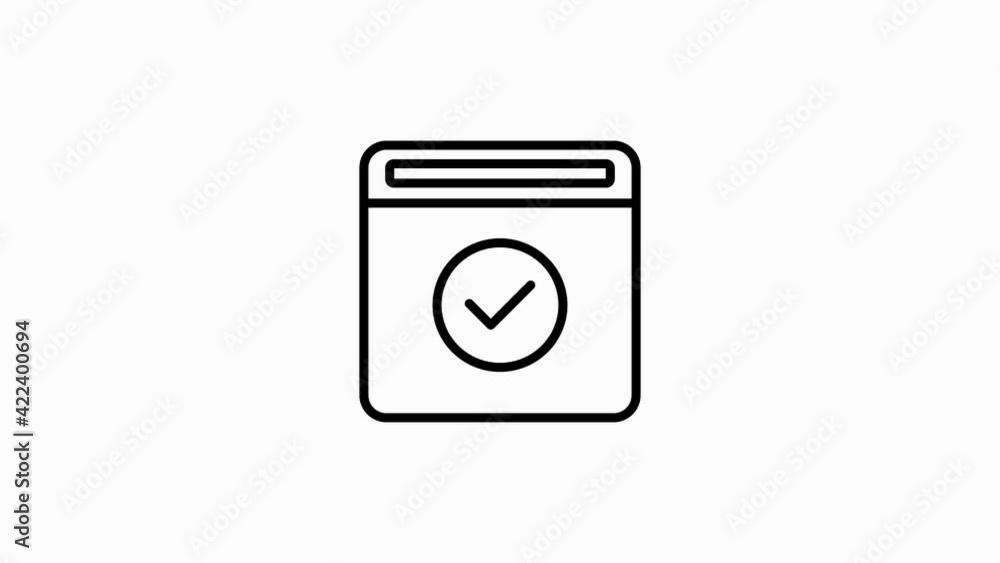 Approval line icon for modern concepts, web and apps on white background. Motion gaphic. Approval line icon for modern concepts, web and apps on white background. Motion gaphic.