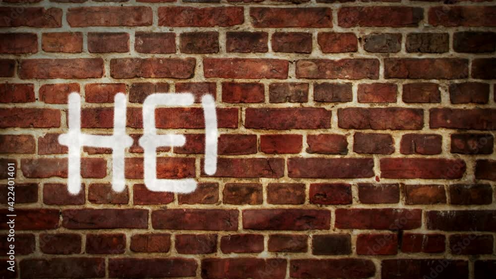 Hello sign spray painted on the brick wall. Graffiti art concept welcome quote and positive greeting icon. Airbrush hand paint. City abstract artwork. Hello sign spray painted on the brick wall. Graffiti art concept welcome quote and positive greeting icon. Airbrush hand paint. City abstract artwork.