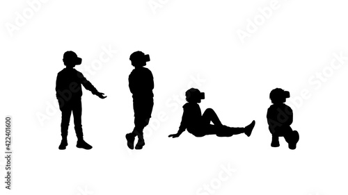 Child in virtual reality silhouette set 8