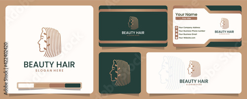 beauty hair, women, natural, for health and hair care, salon and spa, logo design inspiration
