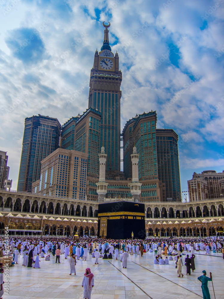 The Kaaba along with the Makkah Clock tower Stock Photo Adobe Stock